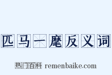 匹马一麾反义词是什么意思的图片